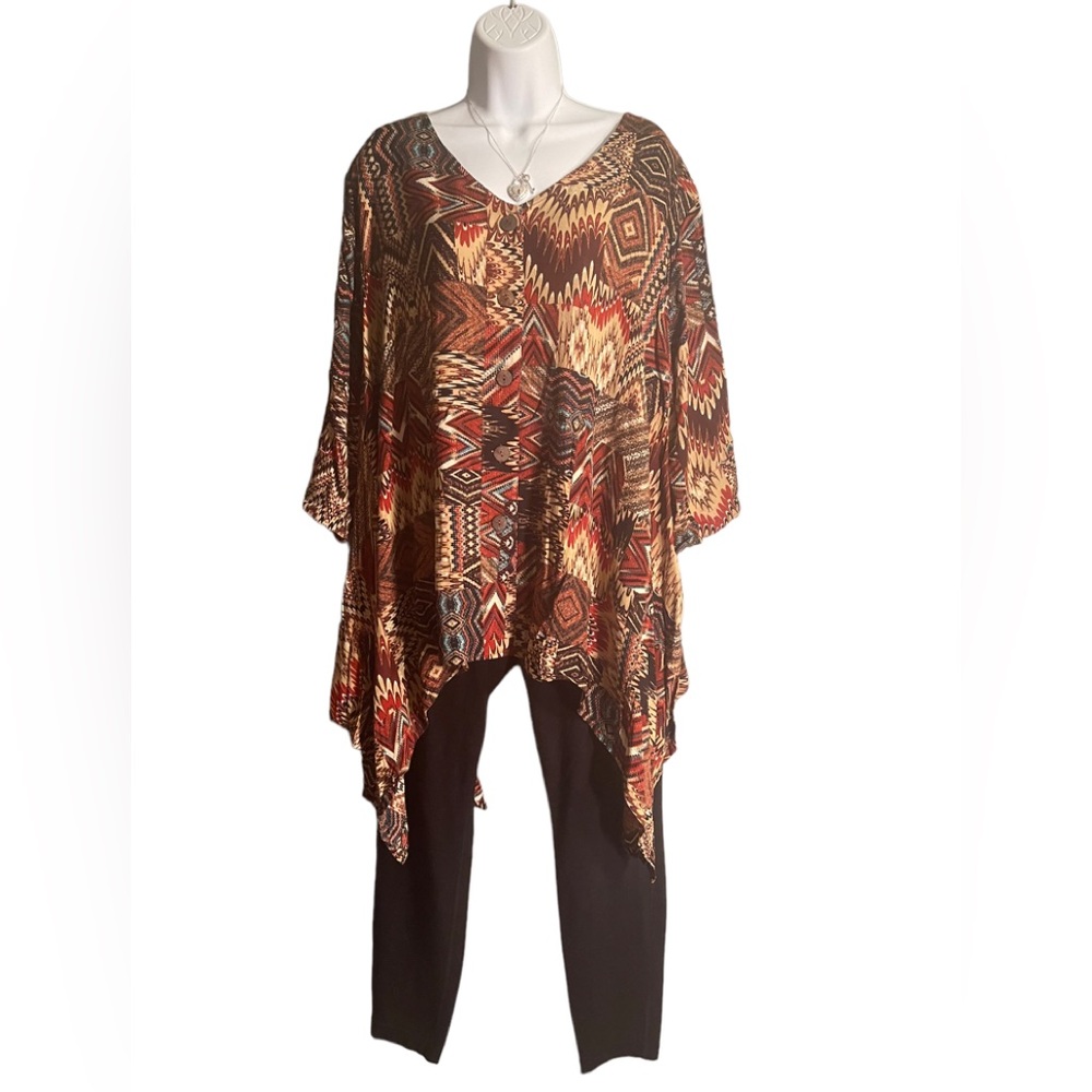 BL/RD 11. 221852.  TUNIC by Sacred Threads  L/XL - Picture 2 of 3